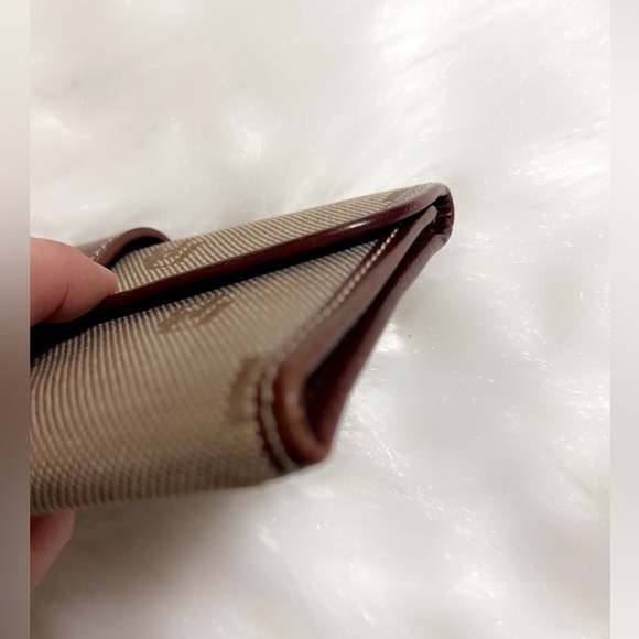 EUC Vintage 1975 Dooney & Bourke Logo Canvas Brown Leather Trim Wallet 7” X 4” - Picture 6 of 7